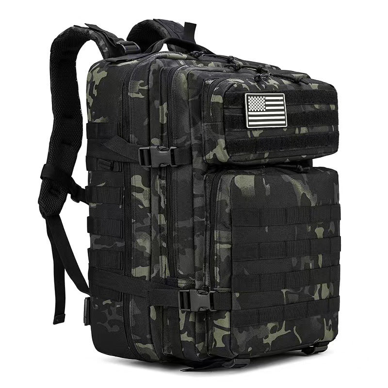 Outdoor Cross-Border Camouflage Tactical Backpack Large Capacity Backpack Large 3P Bag Mountaineering Bag Military Enthusiast Double Shoulder Outdoor Leisure